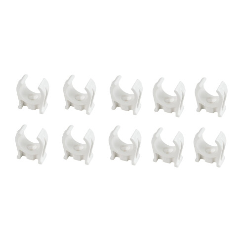 fiXte 15mm (5/8 inch) Plastic Pipe Clip White Snap in design. Single screw fixing. (10) 1