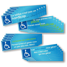Disabled Parking Stickers [In French] – Pack of 4 Different Versions - Pack of 20, 4 x 5 Different Stickers