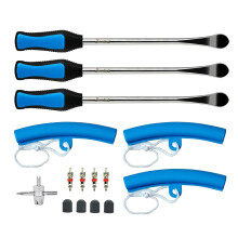 ZERINT 14.5'' Tyre Spoons Kit 15pcs, Tyre Changing Tool Tyre Spoon Lever Iron Kit for Motorcycle Dirt Bike Lawn Tractor Bicycle Includes Rim Covers &