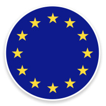 2 x 10cm EU Europe Flag Map Vinyl Sticker Decal Car Laptop European Union #9022 (10cm Wide x 10cm High)