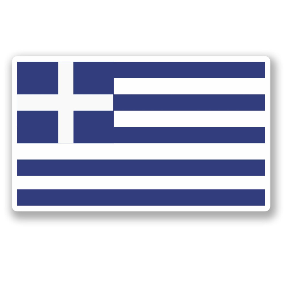 2 X 10Cm Greece Greek Flag Vinyl Sticker Ipad Laptop Car Travel Luggage #5289 (10Cm Wide X 6Cm Tall) 5051226435546