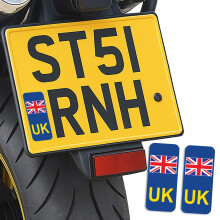 SAFESIGN (2 Pack) UK Motorbike Stickers for Europe GB for Bike UK car Sticker Number Plate Stickers - Vinyl Self-Adhesive - Union Jack Replaces EU Fl