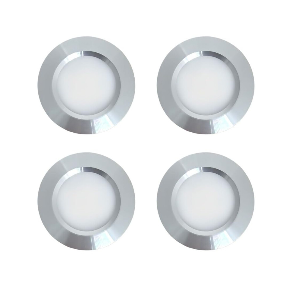 Marvix Led 12V 24V Spot Lights Dimmable Pack Of 4 Warm 3000K Caravan Campervan Motorhome Boat Chrome Recessed Downlights White 5051226445156
