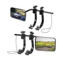 SUPAREE Convex Caravan Towing Mirrors,Caravan Mirrors for Cars Universal Towing Mirror Extensions with Clamps & Rubber Straps Safe for Motorhome