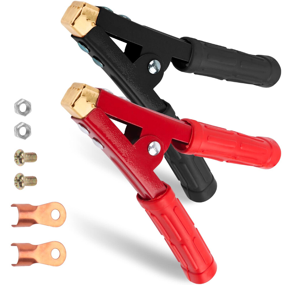Jatiler 2Pcs Crocodile Clips 6.3 Inch, Crocodile Clips Electrical 1000A, Jump Lead Clips Heavy Duty Pure Copper Jump Lead Grips With Insulating 5051226449116