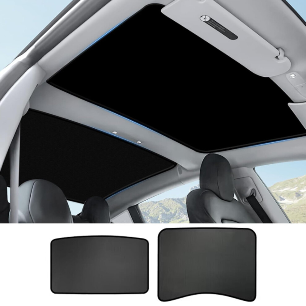 Topabyte Roof Sunshade For Tesla Model 3 Highland 2024-2026 Glass Sunroof Shade Window Insulation Uv & Heat Protection Double-Layer Sun Shade Black 5051226477652