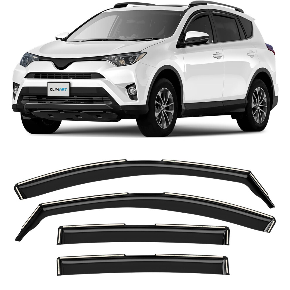 Clim Art In-Channel Wind Deflectors For/Compatible With Toyota Rav4 2013-2019 Iv - Rain Deflector - Car Accessories - Car Wind Deflectors - Sun 5051226487262