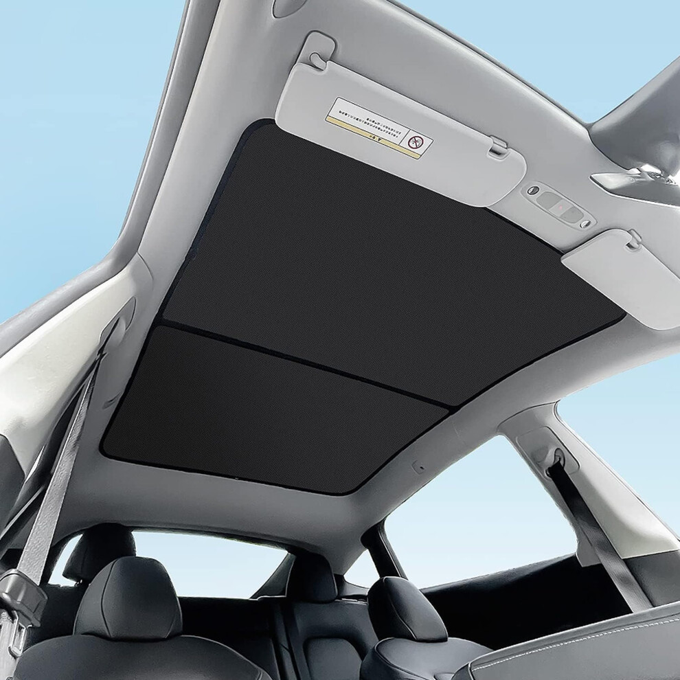 Topabyte Car Glass Roof Sunshade For Tesla Model Y 2020-2024 Upgrade Ice Crystal Foldable Sunroof Shade Sunshades Heat Insulation Cover Roof Window 5051226479045