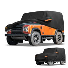 Partuto All-Weather Waterproof Car Cover - UV-Resistant Outdoor Full Exterior Protection for Land Rover Defender 90 2020-2025 Black with Right Side