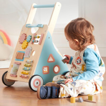 Haus Projekt Wooden Baby Walker Safari, Push Along Baby Walkers for 1 Year olds with Activity Centre