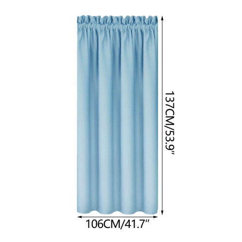 Short Blackout Window Curtain Light Blue 54x42 in Thermal 2