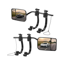 CEMOFE Convex Caravan Towing Mirror Caravan Mirrors for Cars Wing Mirror Extensions for Caravan Universal Adjustable Dual Convex Mirror with Clamps &