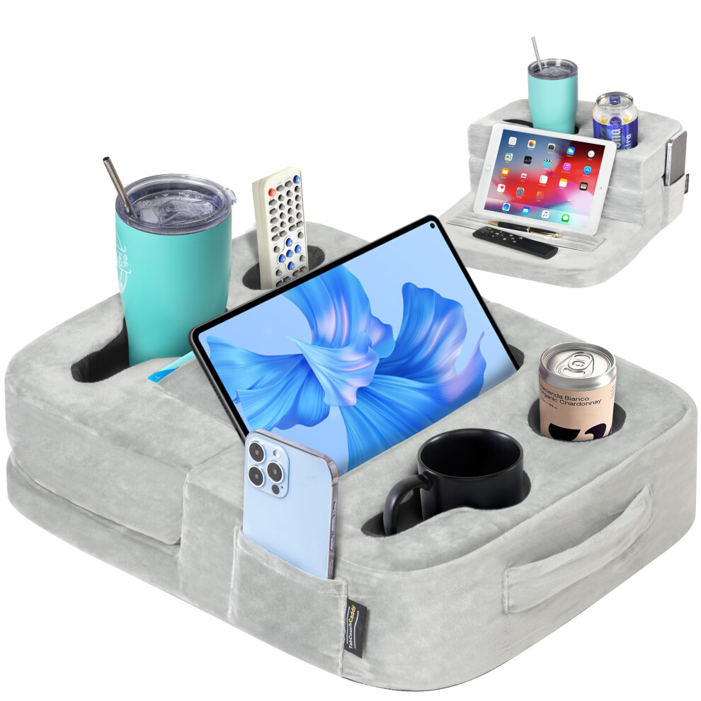 Tabcouchcaddy - Couch Cup Holder Tray Pillow - Bed, Couch Caddy, Sofa, Rv & Car - Holds Drinks, Snacks, Remotes, Phones, Kindle, Tablet 5051226470592