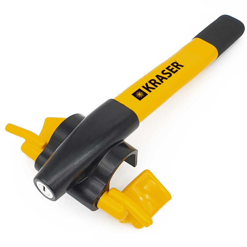Kraser Kr855y Steering Wheel Lock Anti Theft Device More Visible, Extra Security Around The Spoke, Keyless Quick Lock 5051226472282