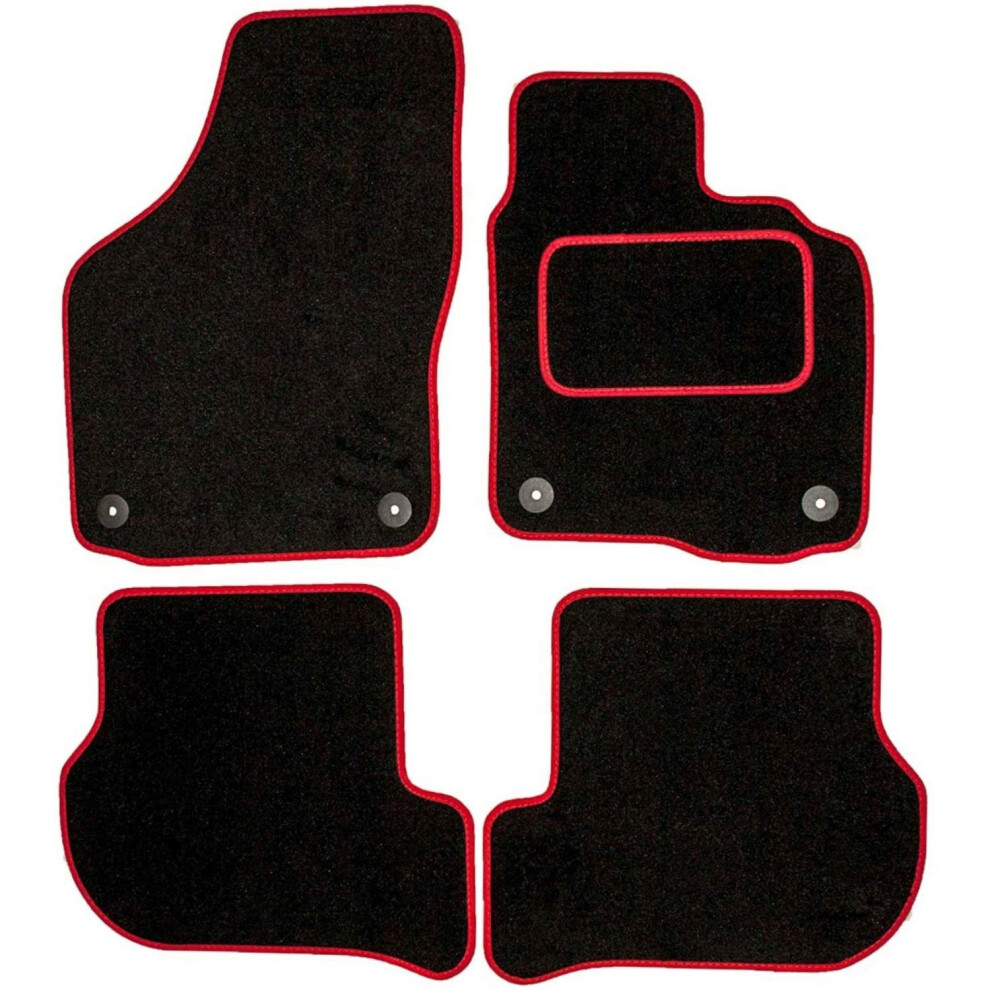 Sakura Ww7981rd Tailo Mats, Ford Focus 2015-18 Carpet Heelpad, Trim Black/Red 5051226466069