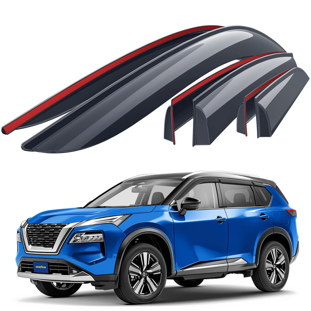 Goodyear Tape-On Car Wind Deflectors For/Compatible With Nissan X-Trail 2022-2026 (Iv) - Car Accessories 5051226487248