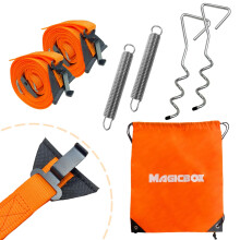 Magicbox Awning Storm Straps Kit-Complete Set with Bungee Straps, Springs & Spiral Ground Anchors for Caravan Motorhome Awning Protection
