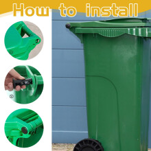 3 Pairs Wheelie Bin Compactor Lid Locks | Heavy Duty, Secure, and Easy to Install for Keeping Lids in Place