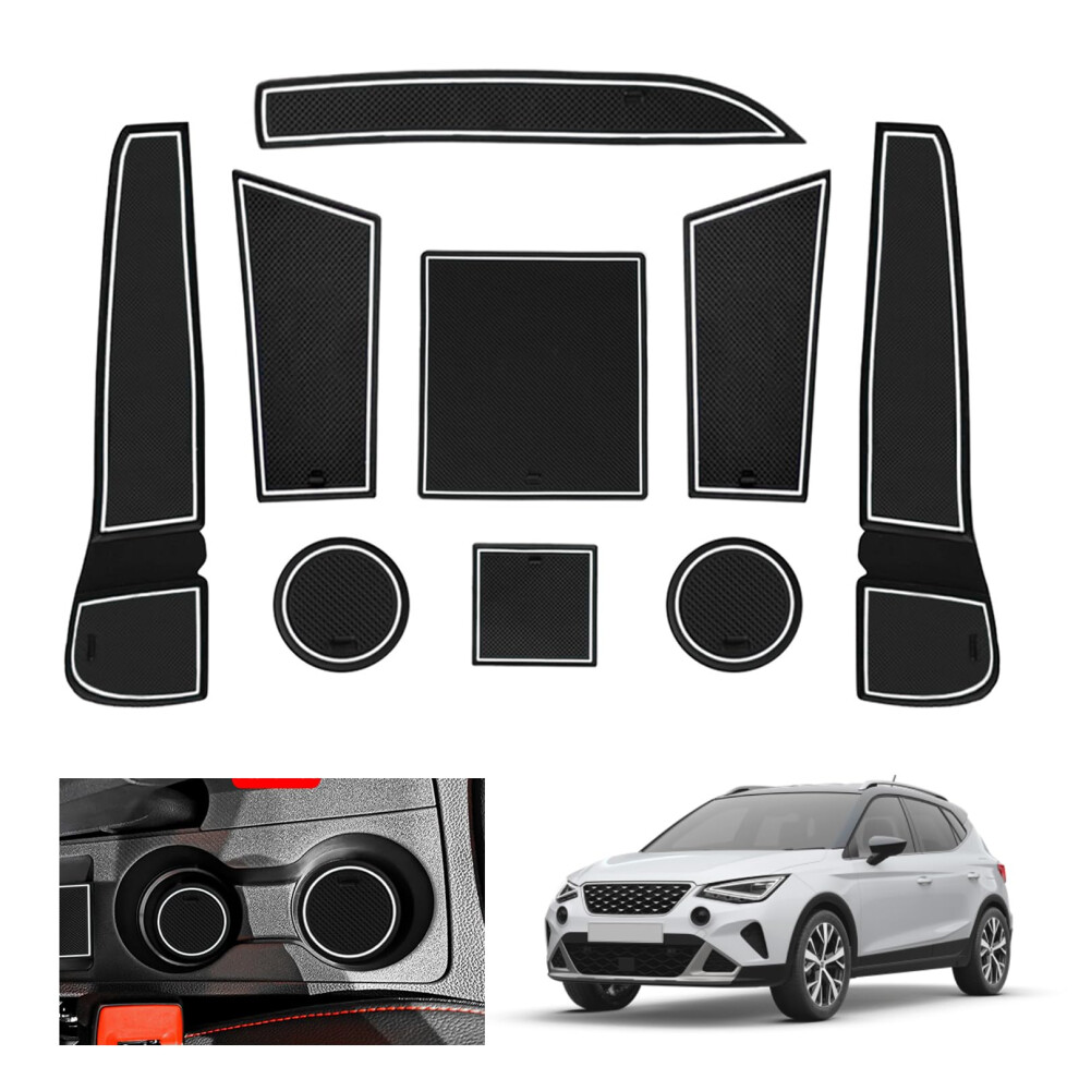 [Uk Rhd] Gafat Seat Arona/Seat Ibiza Mk5 6F Kj1 Facelift 2017-2024 Non-Slip Mats, Seat Ibiza 6F Rubber Mats Non-Slip For Centre Console Door Seam 5051226465215