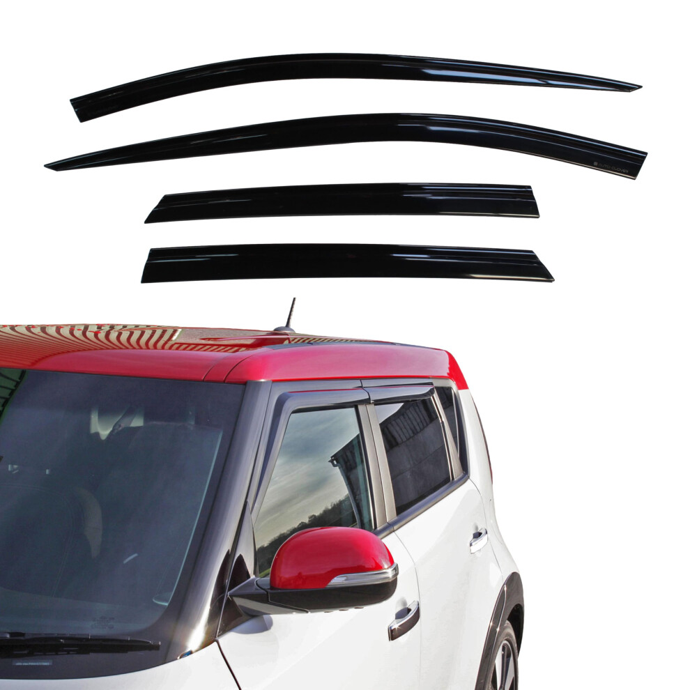 Auto Clover Wind Deflectors Set For Kia Soul 2014-2019 (4 Pieces) 5051226487163