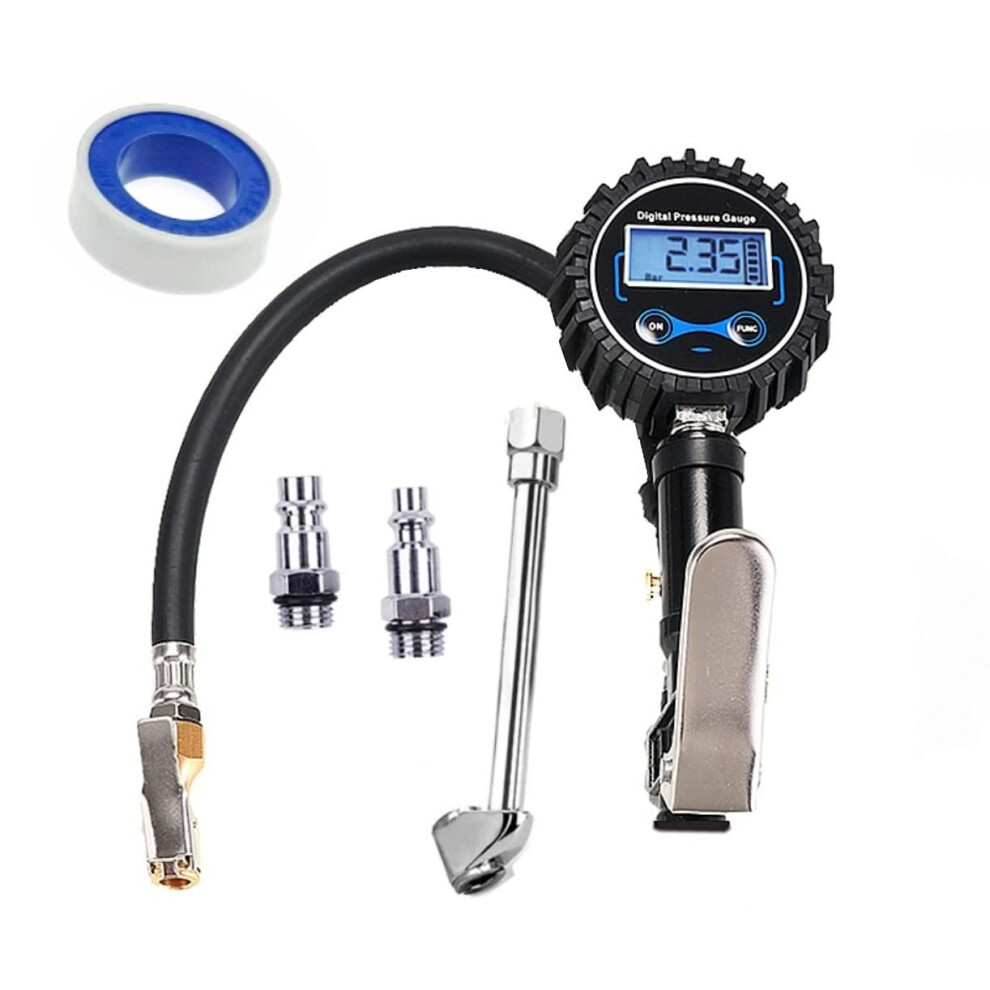 Jzk Digital Tire Pressure Gauge With Lcd Display, Car Tire Pressure Tester 200Psi With Rubber Hose And Quick Connect Coupler, Air Compressor Tyre Inf 5008776995563
