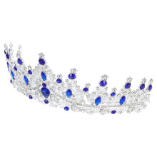 Corona de diamantes de imitación azules de aleación de zinc (1 pieza)