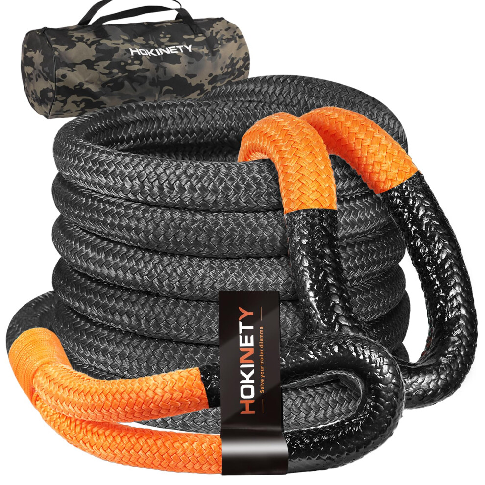 Kinetic Recovery Tow Rope: 1.25" X 30Ft 54000Lbs Snatch Strap Heavy Duty Offroad Towing Straps Kit For Trucks Suv Utv Atv Tractor Car Jeep - Black 5051226471070