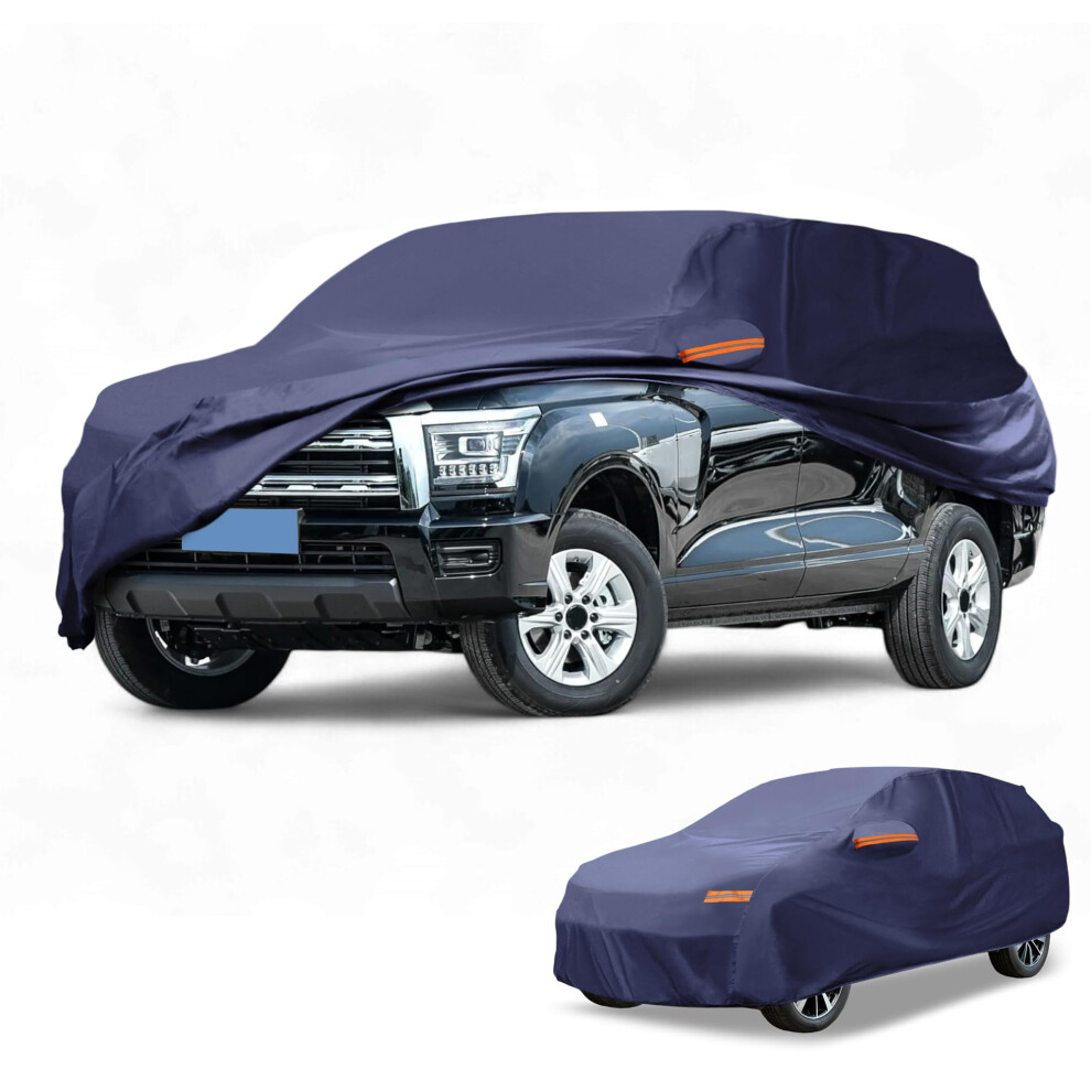 Partuto Waterproof All-Weather Universal Car Cover With Right Side Zipper, 190T-Pu Navy Fits For Suv 190" - 200" Length Blue 5051226473425