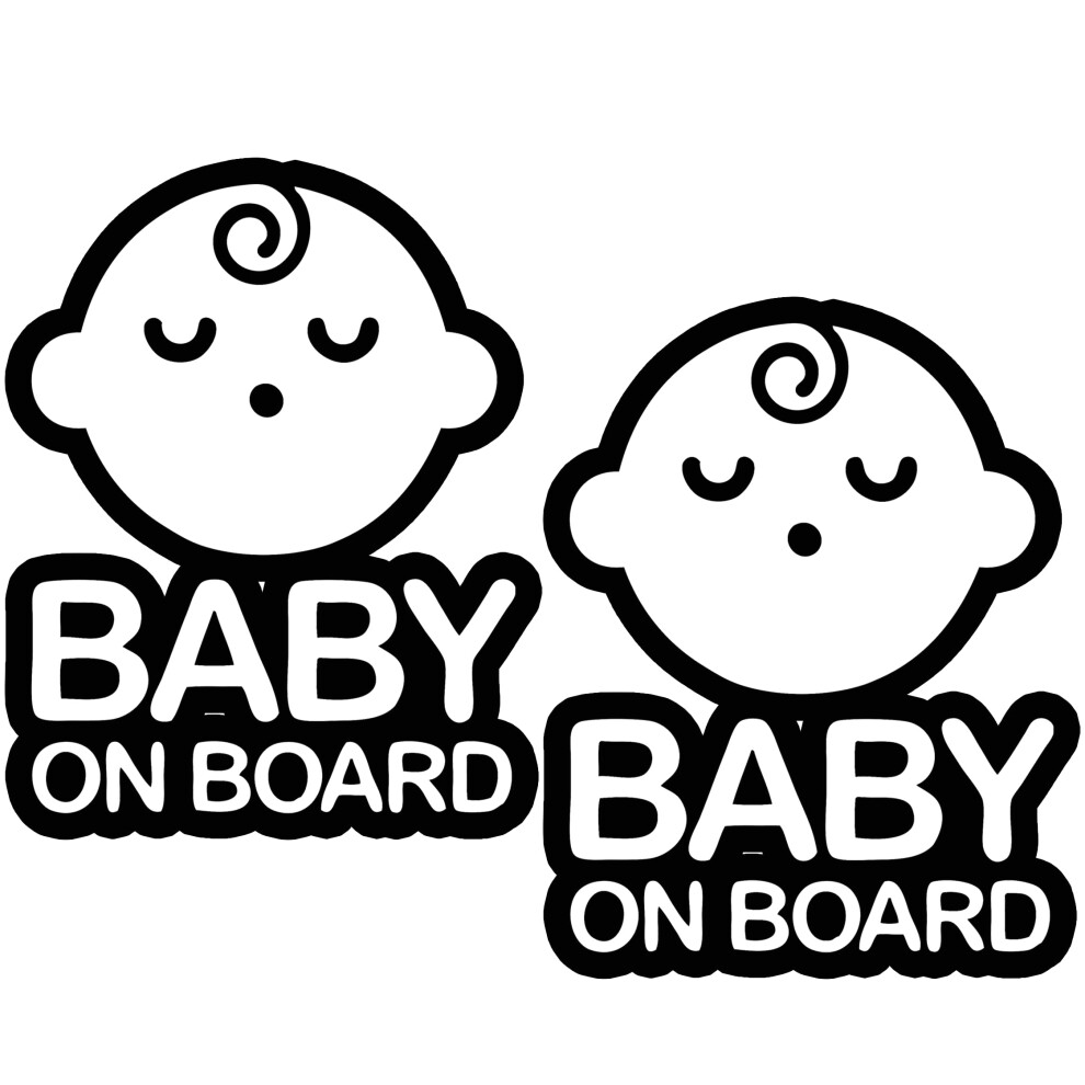 Baby On Board Sticker For Cars Funny Cute Safety Caution Decal Sign For Car Window And Bumper No Magnet - Sleeping Baby (2 Pack) Totomo