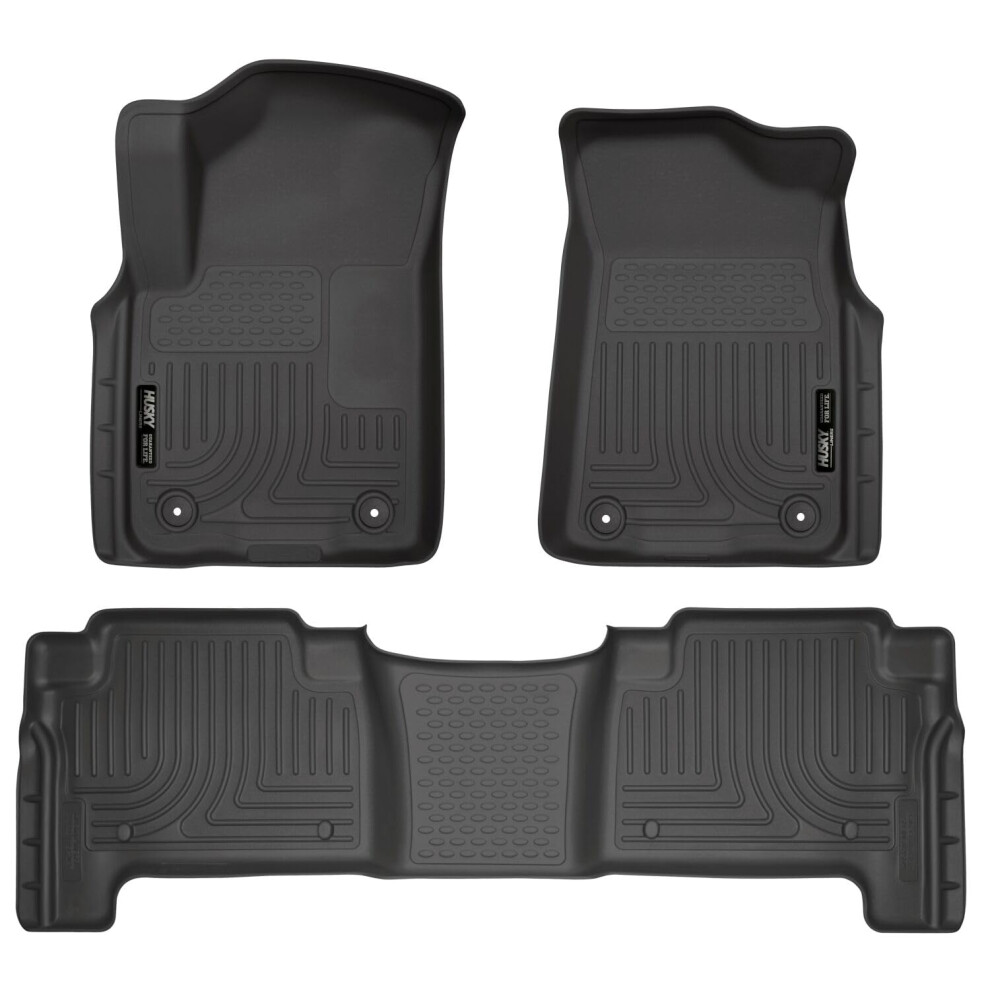 Husky Liners Weatherbeater Floor Mats | Fits 2019-2024 Infiniti Qx80/Nissan Armada | Front & 2Nd Row, 3-Pc - 95671 Black 5051226480515