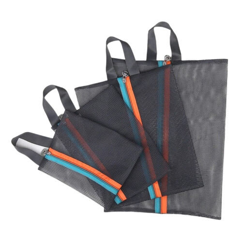 Ensemble de 4 sacs de rangement en filet de polyester pour vêtements et
