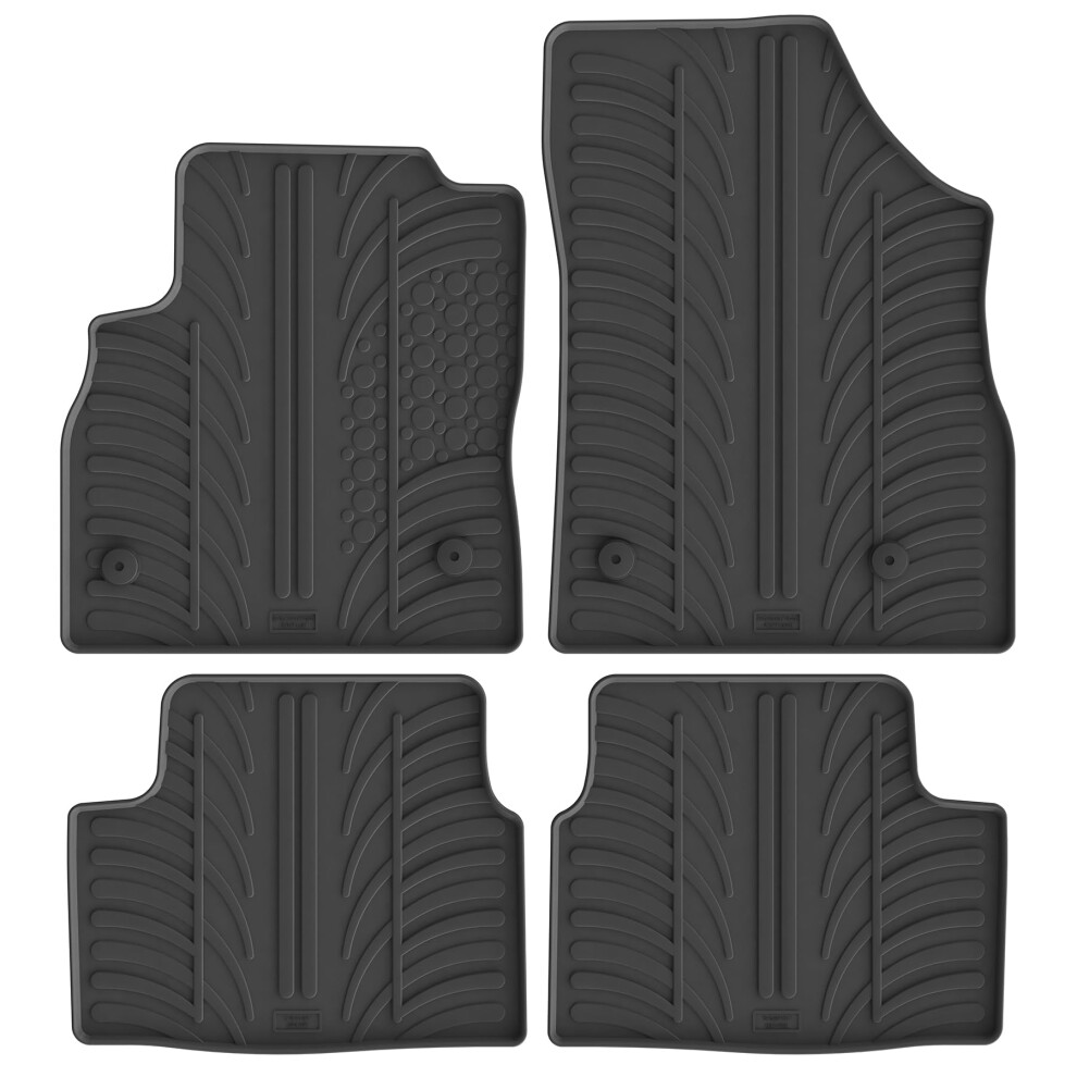 Gledring Rubber Car Mats Set Lhd Compatible With Opel Astra K 5 Doors & Sportstourer 6/2015- (Manual) (T Profile 4-Pieces + Mounting Clips) 5051226482199