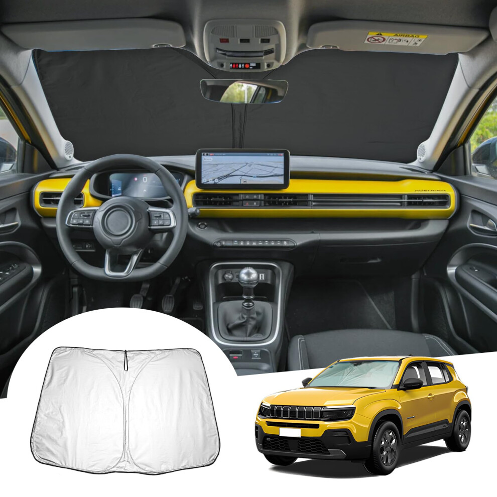 Gafat Compatible With Jeep Avenger 2023-2025 2026 Sunshades Front Window Indoor, Avenger Hybrid Ev 2024 Windscreen Parasol Sun Visor Sun Protection 5051226479625