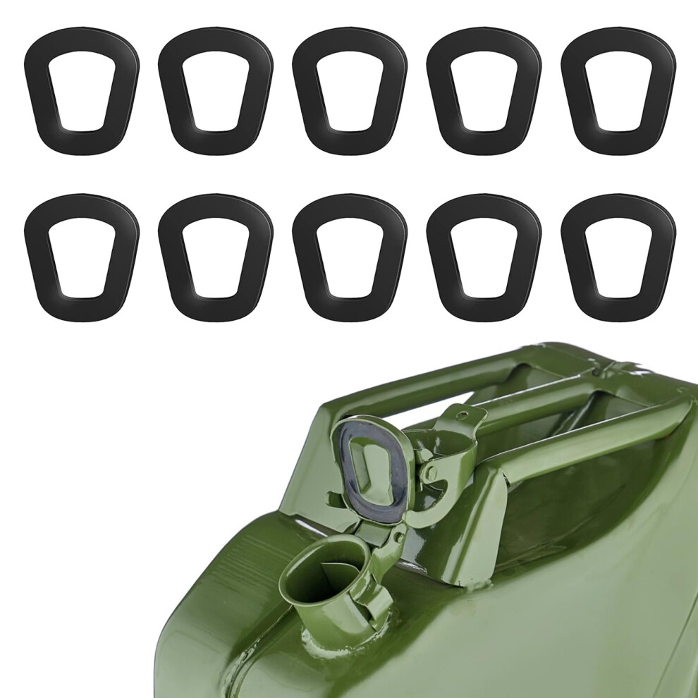 Yeqqzq 10 Pcs Replacement Jerry Can Gaskets, Universal Jerry Can Seal, Gas Fuel Can Spout Gaskets For 5L 10L 20L Nato Fuel Cans 5051226452864
