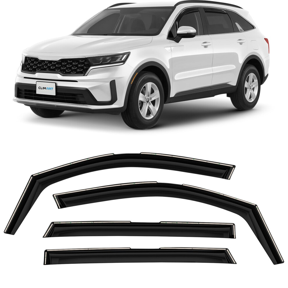 Clim Art In-Channel Wind Deflectors For/Compatible With Kia Sorento 2020-2026 Mq4 - Rain Deflector - Car Accessories - Car Wind Deflectors - Sun 5051226487309