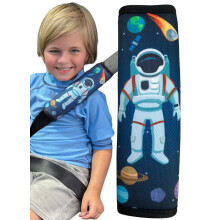 HECKBO 1x Kids Car Seat Belt Pads - Astronaut Seat Belt Protectors for Babies and Booster Seats