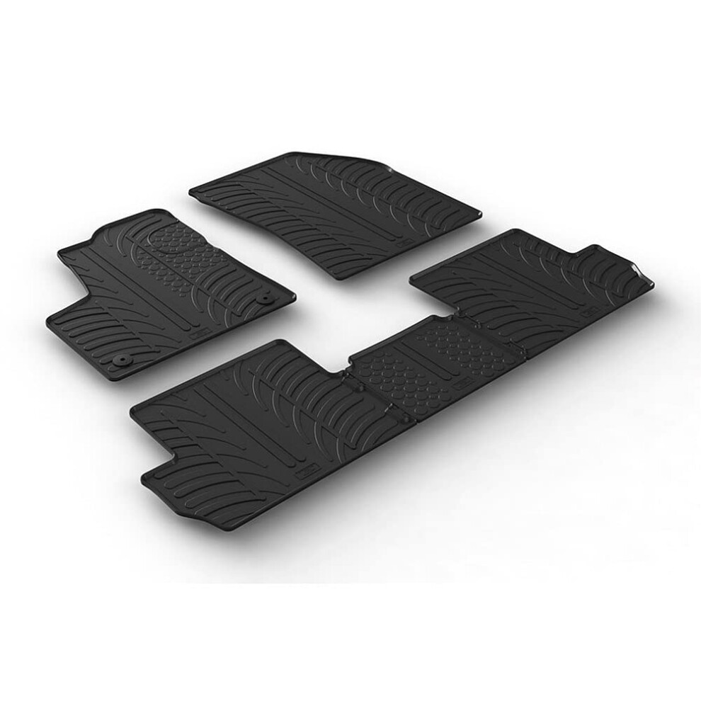 Gledring Rubber Car Mats Set Lhd Compatible With Peugeot 3008 Ii 2016-2024 Incl. Hybrid (T Profile 5-Pieces + Mounting Clips) 5051226482311