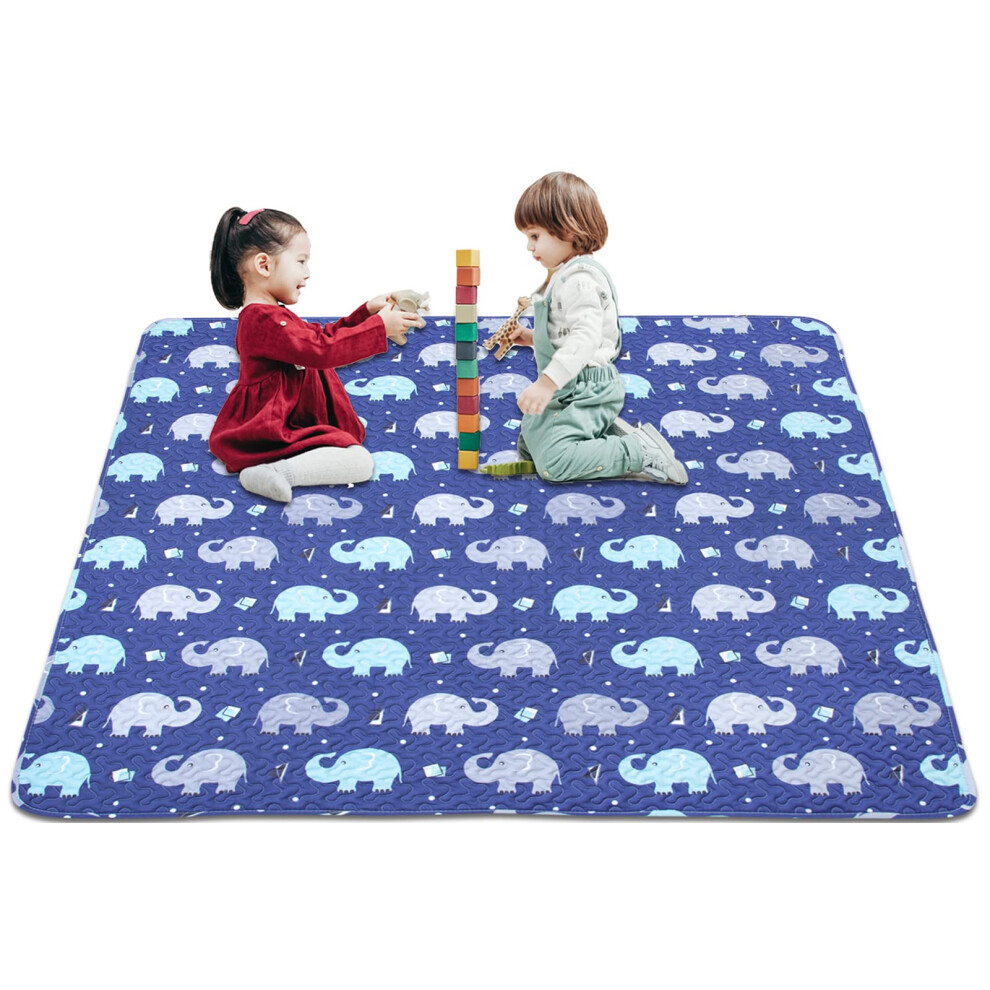 Baby Floor Play Mat Foldable Crawling Mat, 127X127cm Play Mat For Playpen, Washable Non Slip One-Piece Playmats Portable Miimer