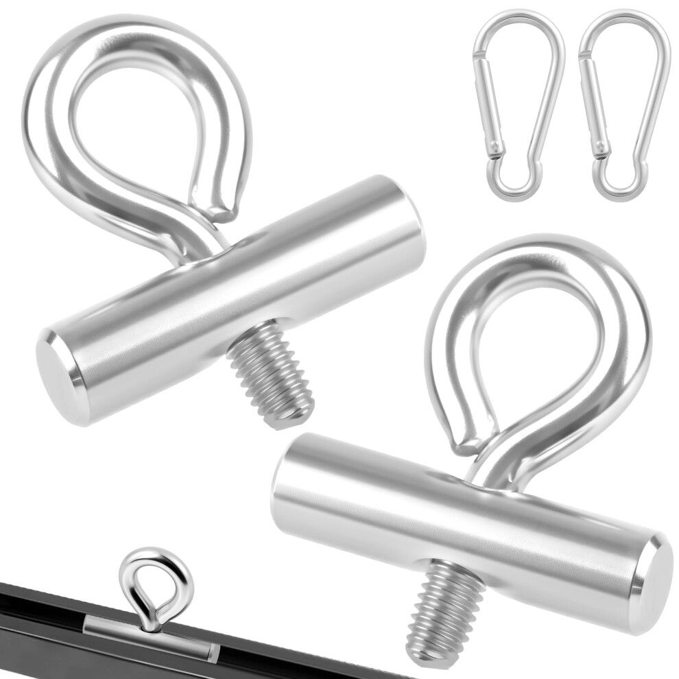 Adiwo 2 Pcs Awning Rail Stoppers, 8 Mm Stainless Steel Piping Stopper With 2 Carabiners 5051226442148