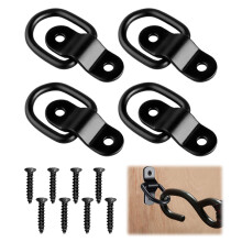 D Tie Down Anchors,4 PCS D Rings Heavy Duty,Black D-ring,Tie Down Van Hooks,Stainless Steel D Lashing Rings with Screws,Tie Down Rings for Cargo