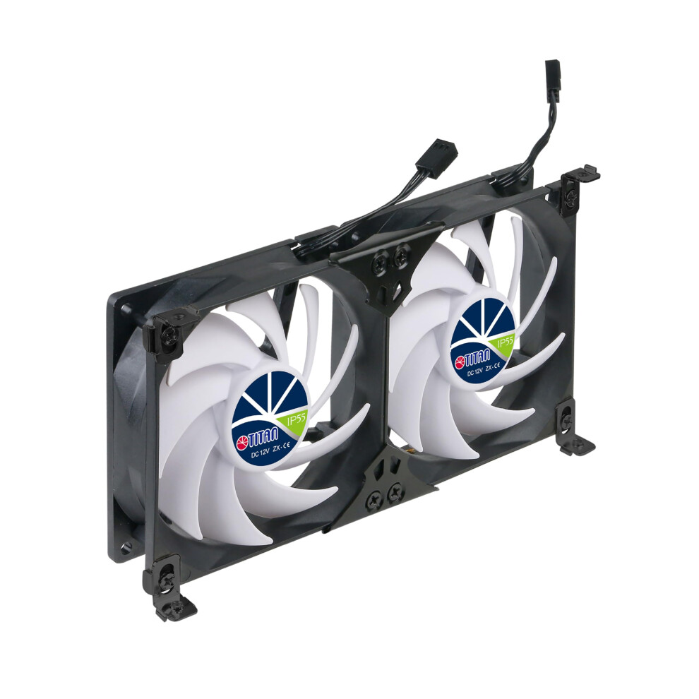 Titan- 12V Dc Ip55 Waterproof Double Rack Mount Ventilation Cooling Fan With Timer And Speed Controller- Ttc-Sc22 (140Mm (V2+)) 5051226443879