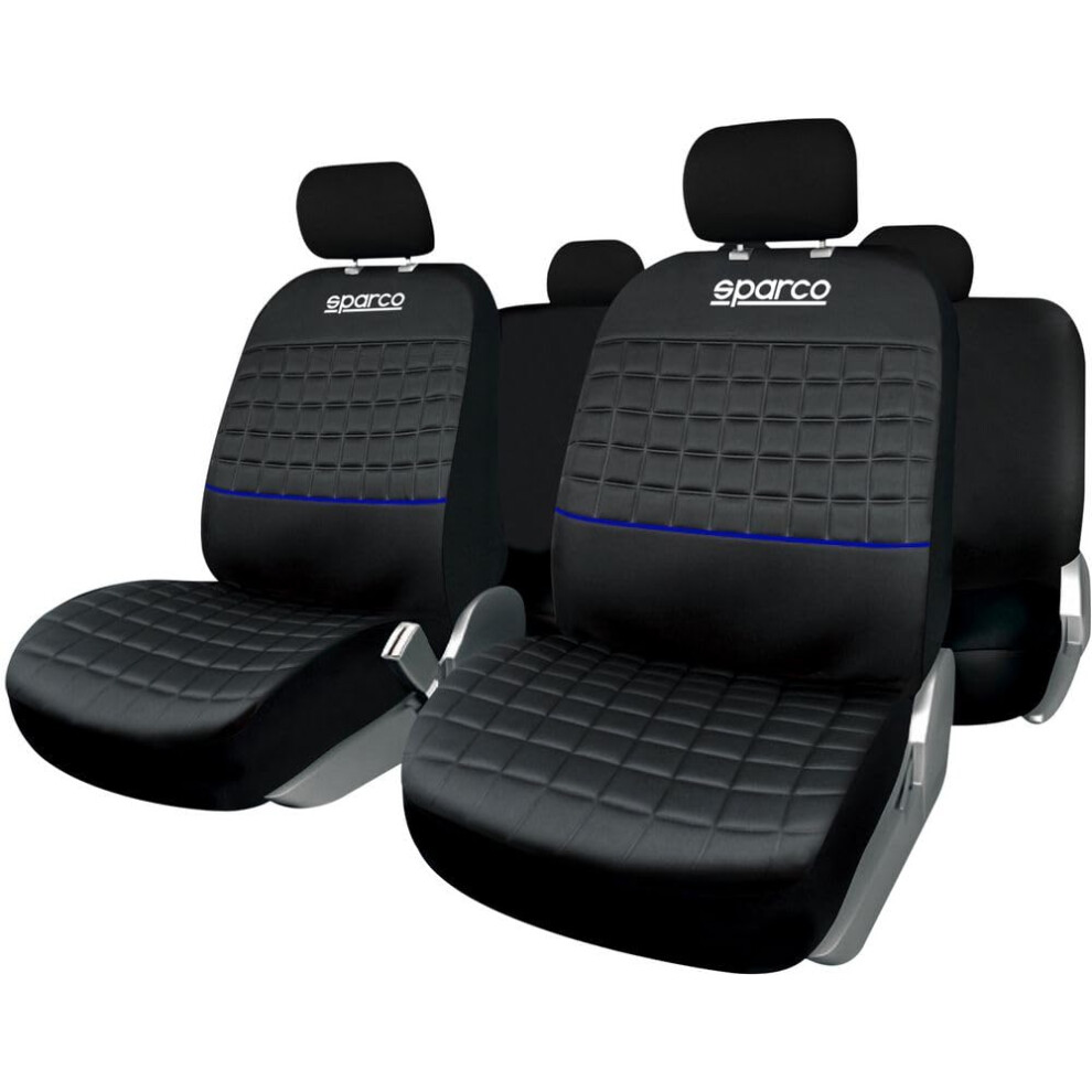 Sparco Spc1042az Set Of Car Seat Covers Lazio Blue 5051226485428