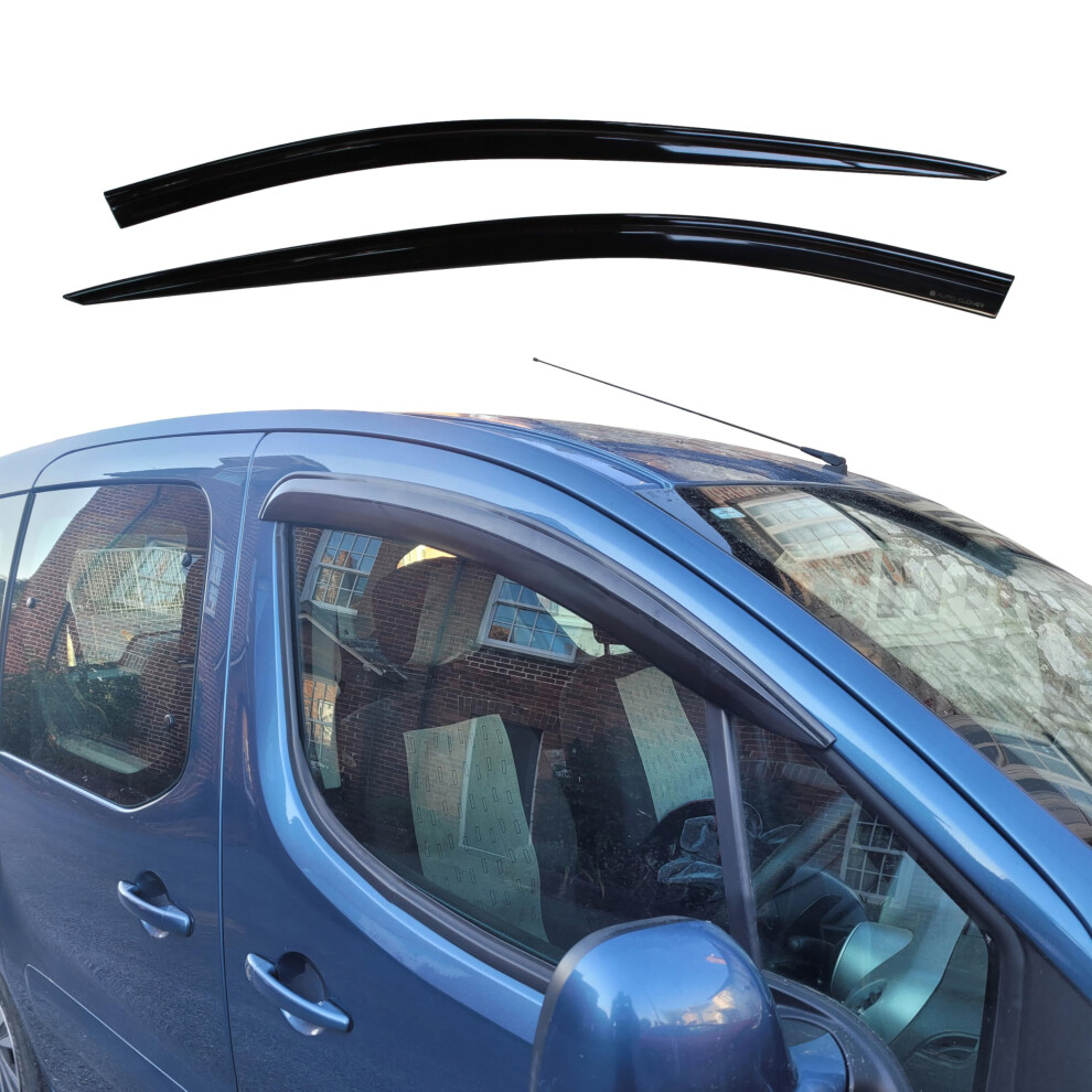 Auto Clover Wind Deflectors Set For Citroen Berlingo Peugeot Partner 2008-2018 Mk2 (2 Pieces) 5051226488092