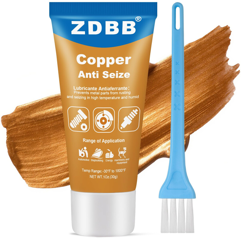 Zdbb Copper Anti Seize Grease Prevent Rust And Corrosion High Temperature Resistant Automotive Lubrication For Auto Brakes Discs Spark Plug Caliper 5051226448683