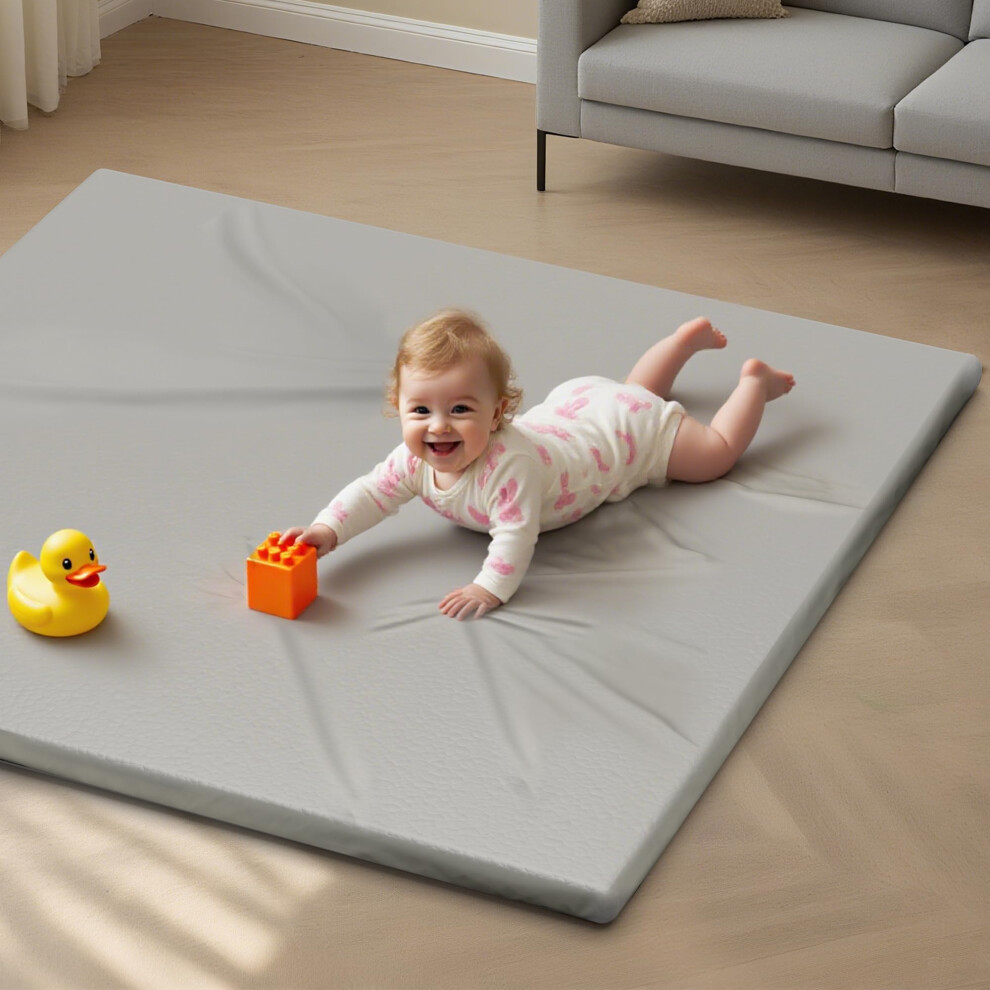 Sofoliana Vegan Leather Baby Play Mat, 127X127cm Thicken Foam Cushioned & Waterproof Playpen Mat For Infants And Toddlers