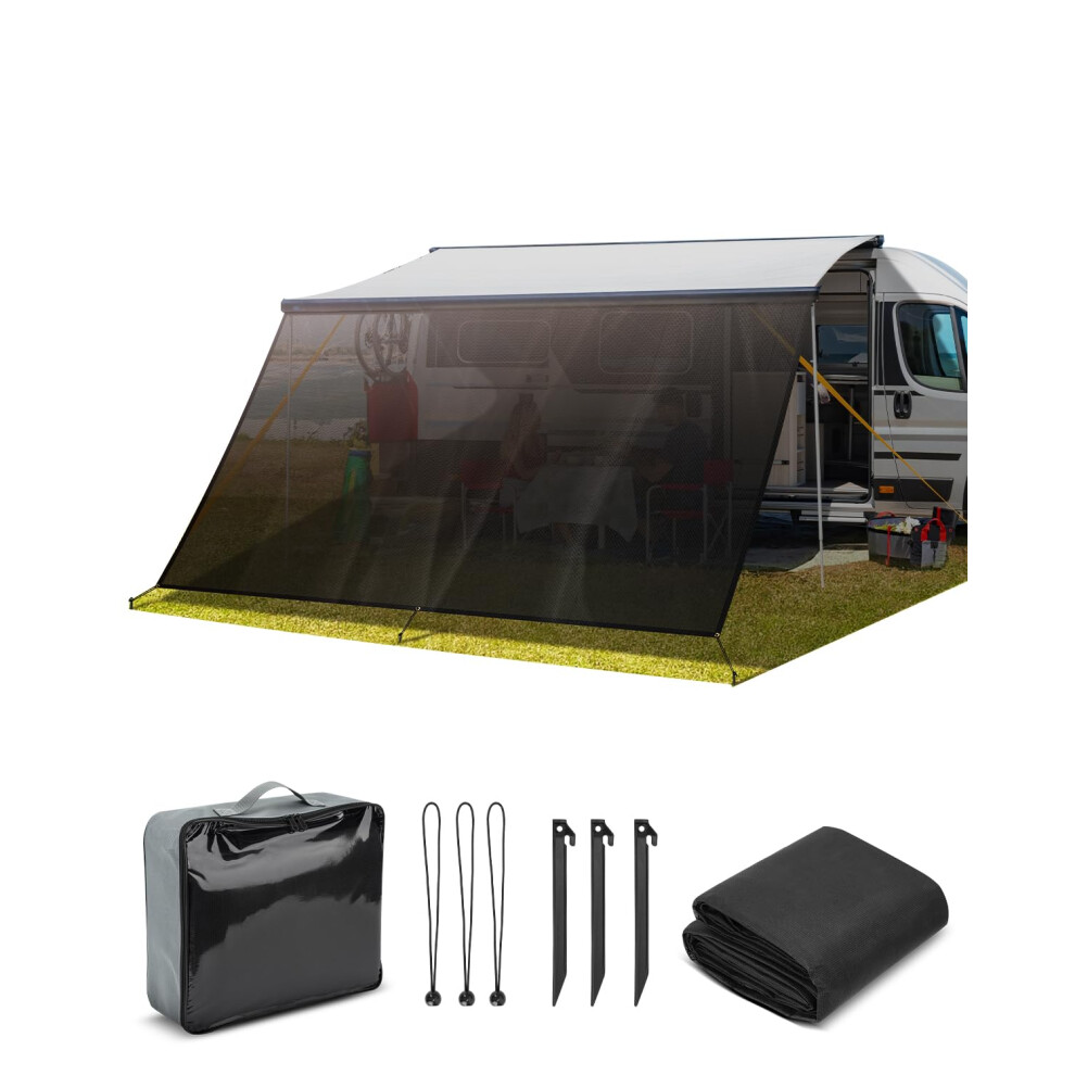Suparee 12'X 8' Rv Shade Screen Motorhome Awning Sunshade Campervan Sun Shade Awning Universal Front Privacy Panel Summer Uv Sun Blocker For Caravan 5051226443299