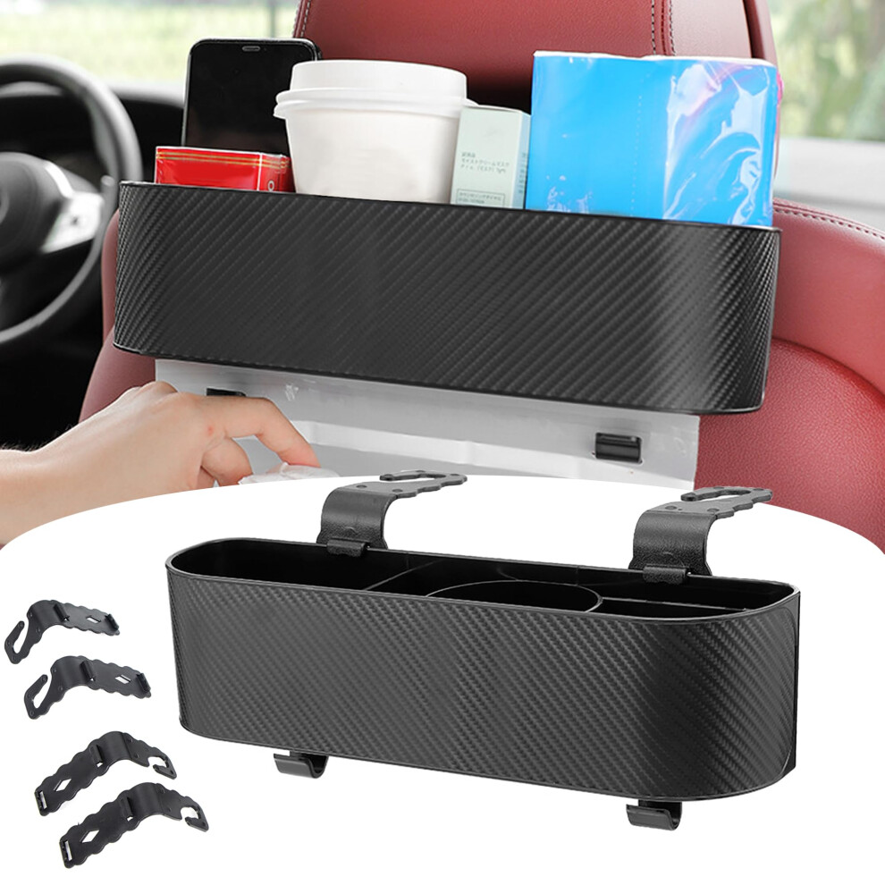 Xiruiubao Car Seat Back Organiser Headrest Storage Box - Multifunctional Car Back Seat Organiser With Cup Holder And Hook For Children And Adults