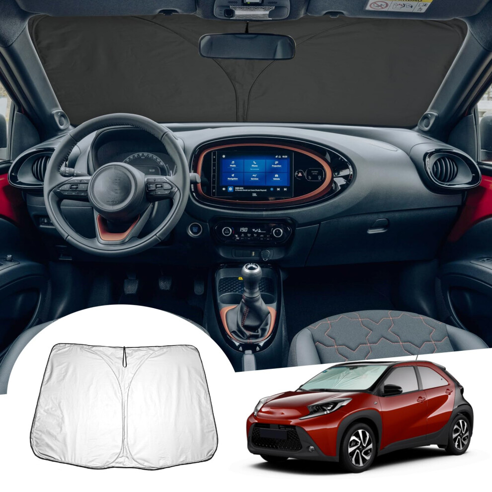 Gafat Compatible With Toyota Aygo X Ab70 2022-2024 2025 Sunshades Front Window, Sun Protection Front Windscreen Inside, Aygo X 2023 Parasol Sun Visor 5051226478031