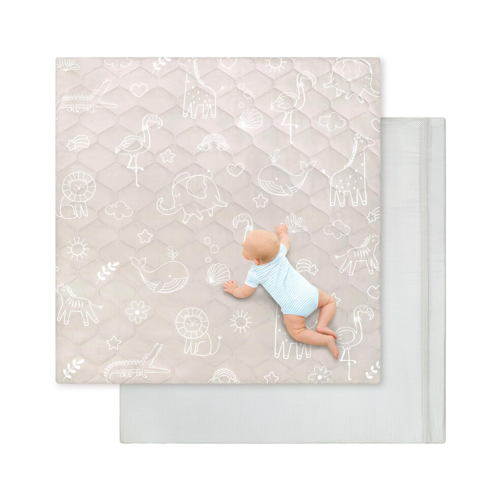 Baby Play Mat,Removable Baby Mats For Floor Play-127X127 Cm-Thick Playmats For Babies Kids Toddler,Foldable Non-Slip Crawling Mat,Machine Washable Decalsweet