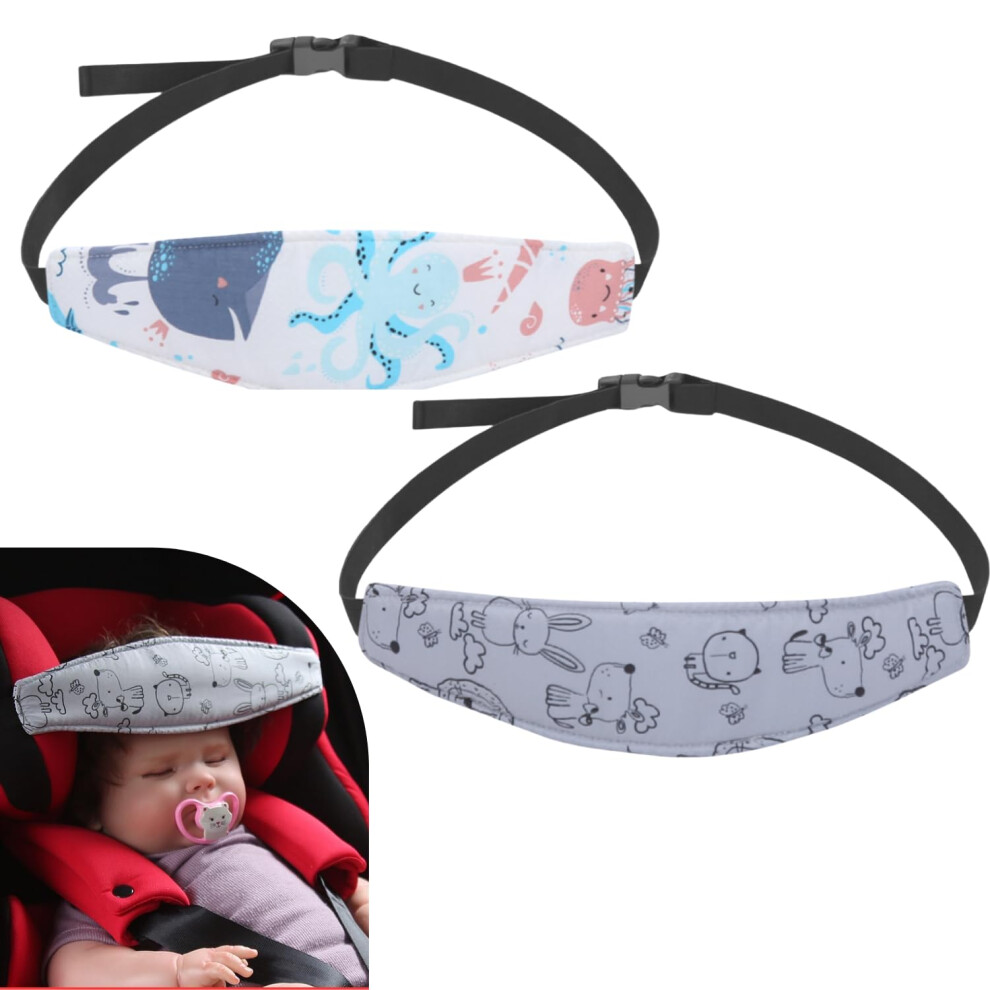 2 Pack Baby Head Support For Car Seat, Carseat Head Band Straps For Toddler Kids Children Infant Pandaear